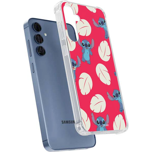 Disney Lilo and Stitch Character Pattern Galaxy A55 5G Clear Case