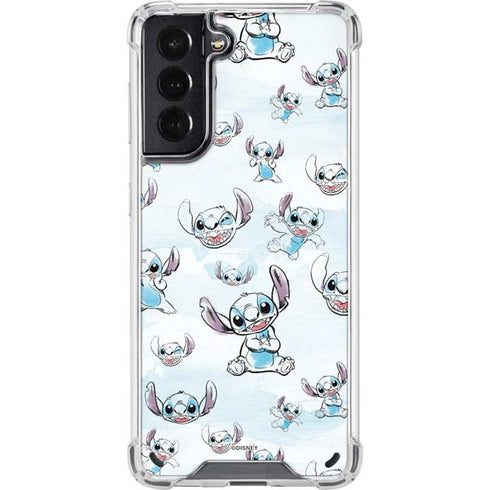 Disney Lilo and Stitch Pattern Galaxy S21 5G Clear Case