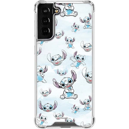 Disney Lilo and Stitch Pattern Galaxy S21 FE Clear Case