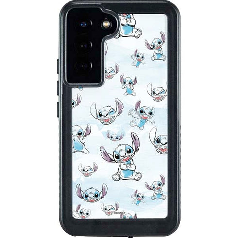 Disney Lilo and Stitch Pattern Galaxy S23 Plus Waterproof Case