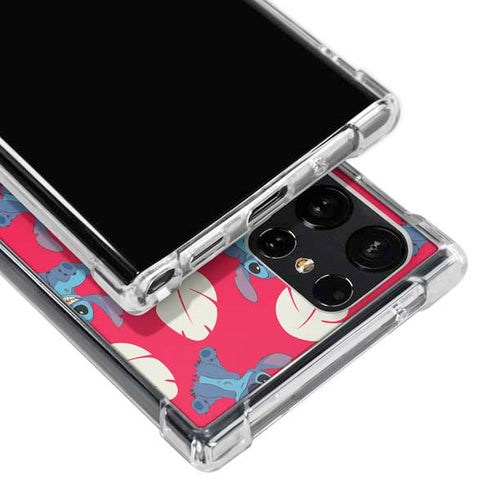 Disney Lilo and Stitch Character Pattern Galaxy S23 Ultra Clear Case