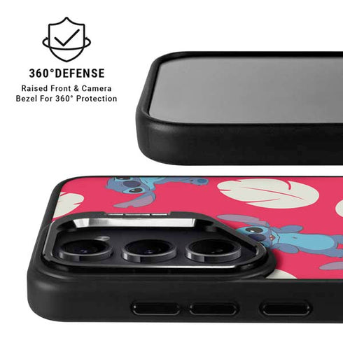 Disney Lilo and Stitch Character Pattern Galaxy S25 Kickstand Case