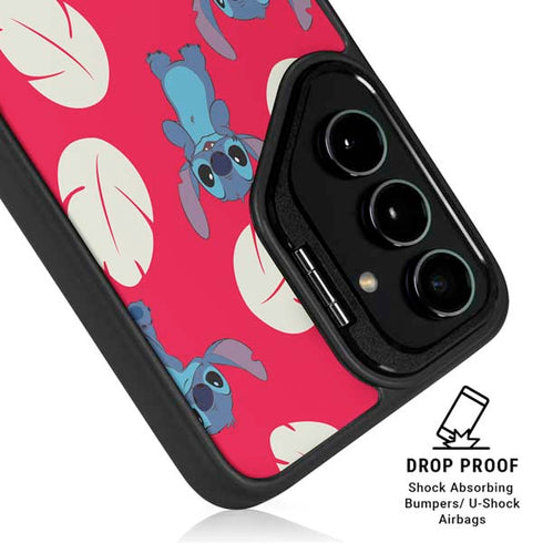 Disney Lilo and Stitch Character Pattern Galaxy S25 Kickstand Case