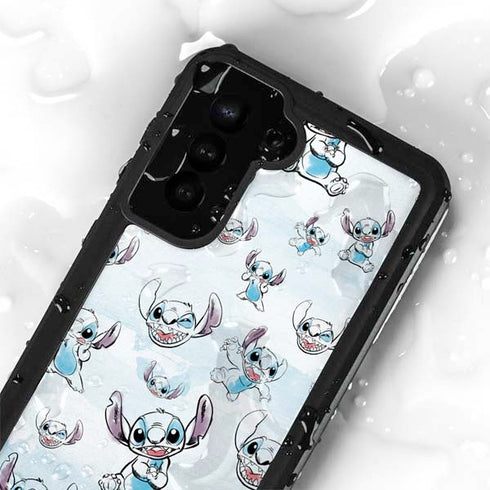 Disney Lilo and Stitch Pattern Galaxy S24 Plus Waterproof Case