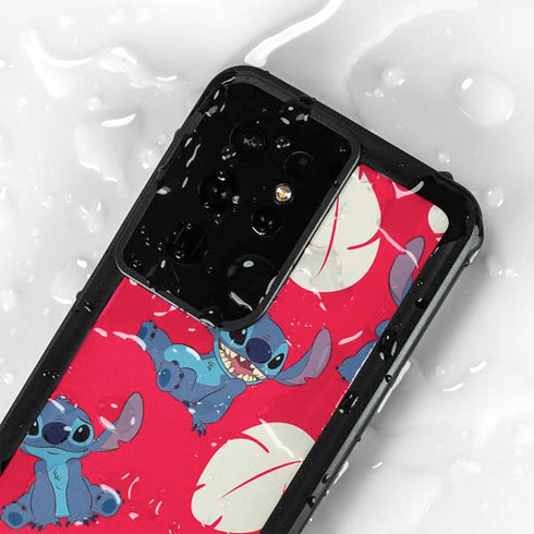 Disney Lilo and Stitch Character Pattern Galaxy S24 Ultra Waterproof Case