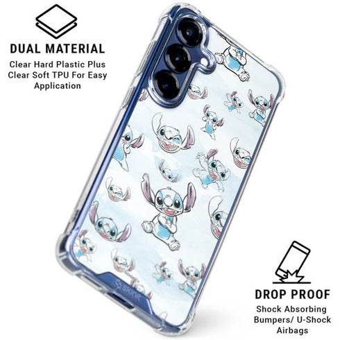 Disney Lilo and Stitch Pattern Galaxy S25 Clear Case