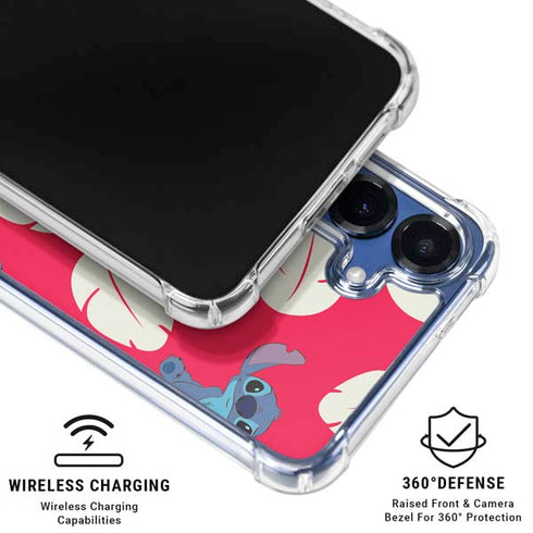 Disney Lilo and Stitch Character Pattern Galaxy S25 Plus Clear Case