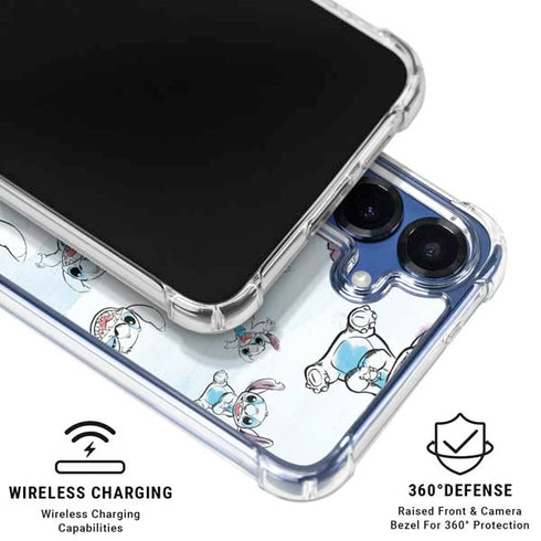 Disney Lilo and Stitch Pattern Galaxy S25 Plus Clear Case