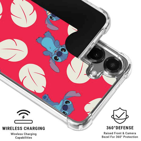 Disney Lilo and Stitch Character Pattern Galaxy S26 Clear Case