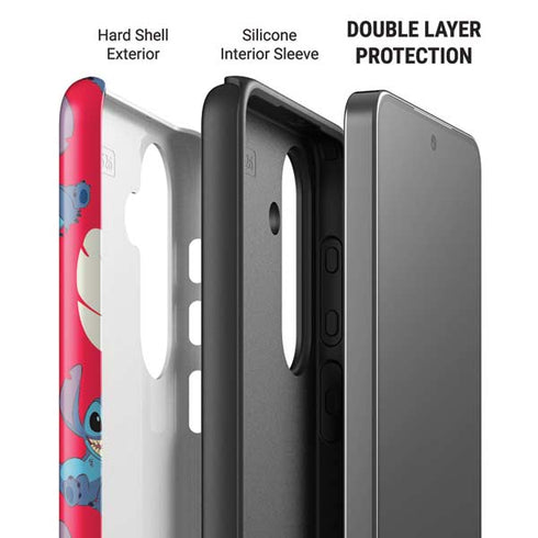 Disney Lilo and Stitch Character Pattern Galaxy S26 Impact Case