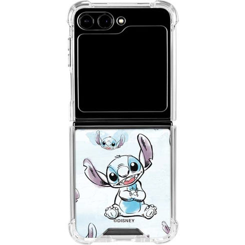 Disney Lilo and Stitch Pattern Galaxy Z Flip5 5G Clear Case