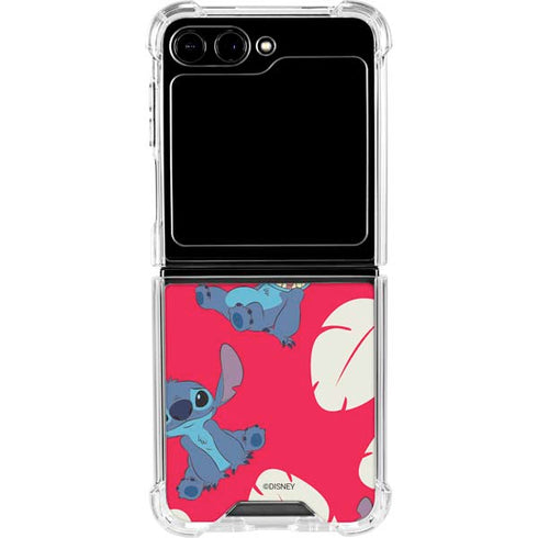 Disney Lilo and Stitch Character Pattern Galaxy Z Flip6 Clear Case