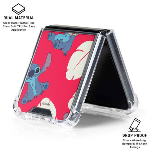 Disney Lilo and Stitch Character Pattern Galaxy Z Flip6 Clear Case