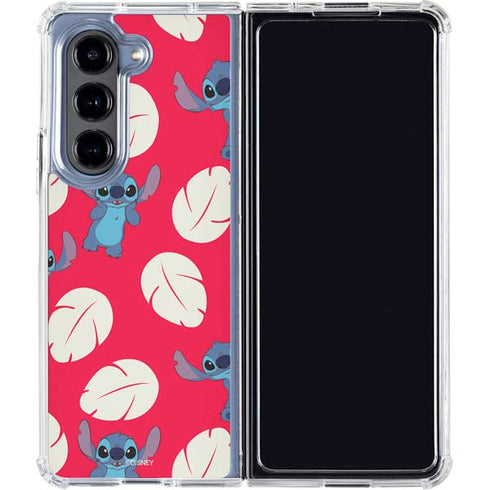 Disney Lilo and Stitch Character Pattern Galaxy Z Fold5 5G Clear Case