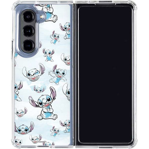 Disney Lilo and Stitch Pattern Galaxy Z Fold5 5G Clear Case