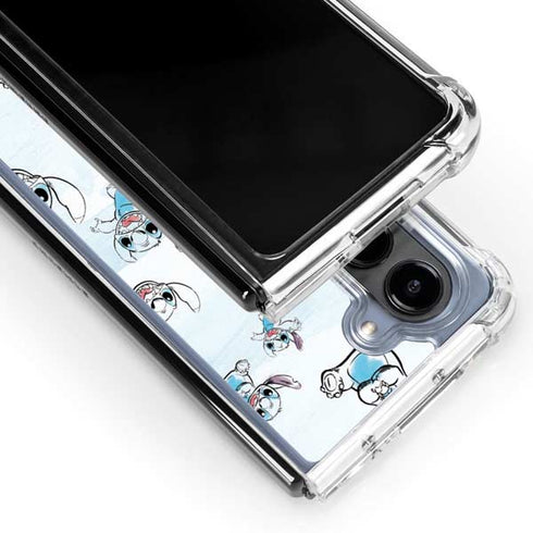 Disney Lilo and Stitch Pattern Galaxy Z Fold5 5G Clear Case