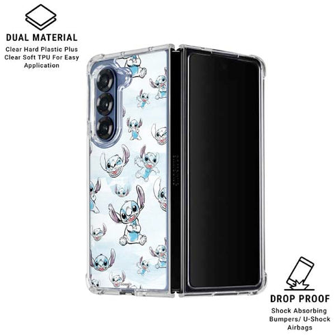 Disney Lilo and Stitch Pattern Galaxy Z Fold7 Clear Case