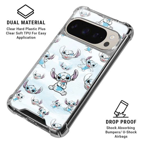 Disney Lilo and Stitch Pattern Google Pixel 9 Pro XL Clear Case