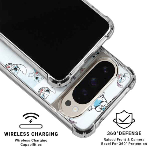 Disney Lilo and Stitch Pattern Google Pixel 9 Pro XL Clear Case