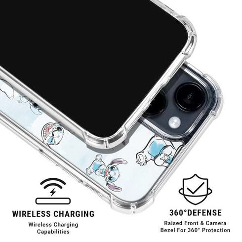 Disney Lilo and Stitch Pattern iPhone 14 Plus Clear Case