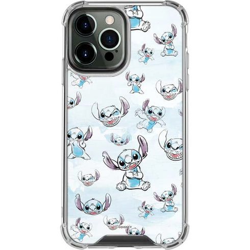 Disney Lilo and Stitch Pattern iPhone 14 Pro Max Clear Case