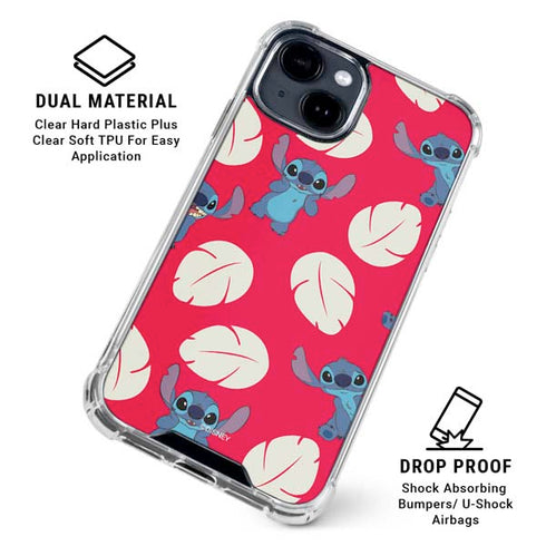 Disney Lilo and Stitch Character Pattern iPhone 15 Clear Case