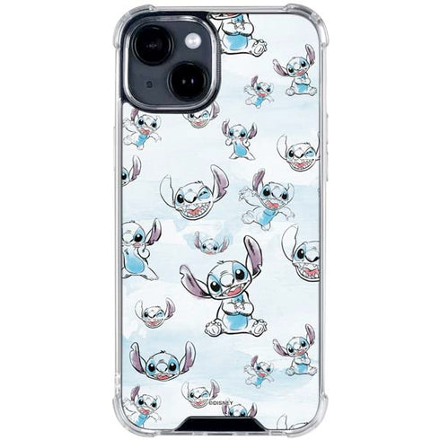 Disney Lilo and Stitch Pattern iPhone 15 Plus Clear Case