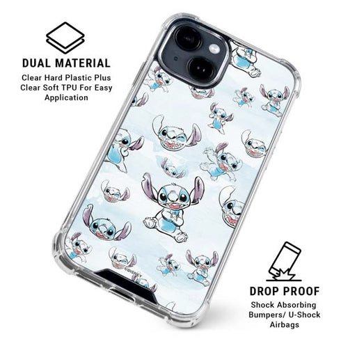 Disney Lilo and Stitch Pattern iPhone 15 Plus Clear Case