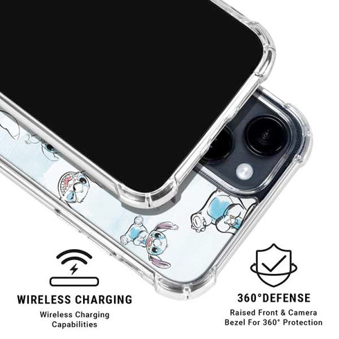 Disney Lilo and Stitch Pattern iPhone 15 Plus Clear Case