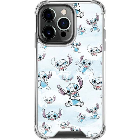 Disney Lilo and Stitch Pattern iPhone 15 Pro Max Clear Case