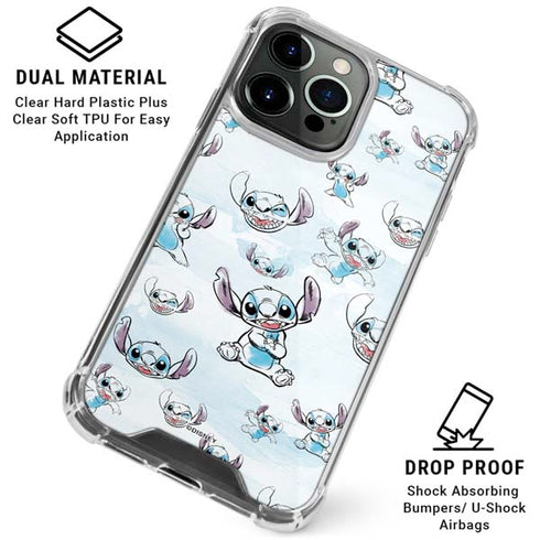 Disney Lilo and Stitch Pattern iPhone 15 Pro Max Clear Case