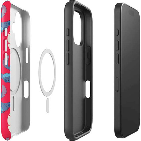 Disney Lilo and Stitch Character Pattern iPhone 16 Magsafe Impact Case