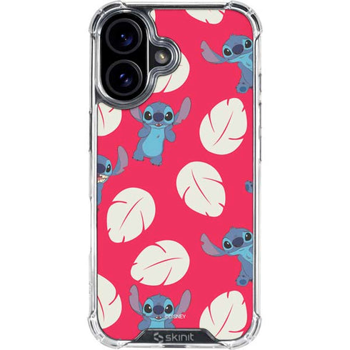 Disney Lilo and Stitch Character Pattern iPhone 16 Plus Clear Case
