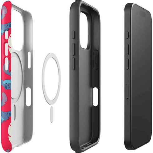 Disney Lilo and Stitch Character Pattern iPhone 16 Pro Magsafe Impact Case