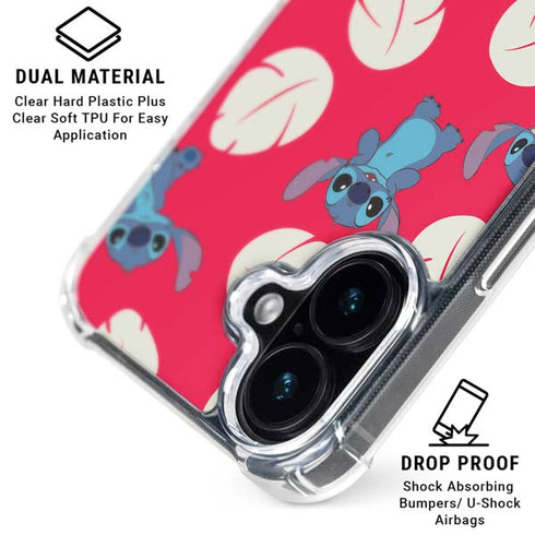 Disney Lilo and Stitch Character Pattern iPhone 17 Clear Case