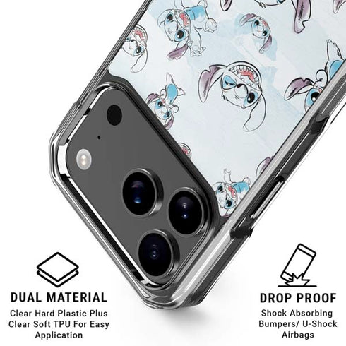 Disney Lilo and Stitch Pattern iPhone 17 Pro Clear Case