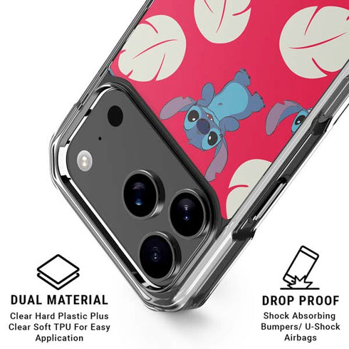 Disney Lilo and Stitch Character Pattern iPhone 18 Pro Clear Case