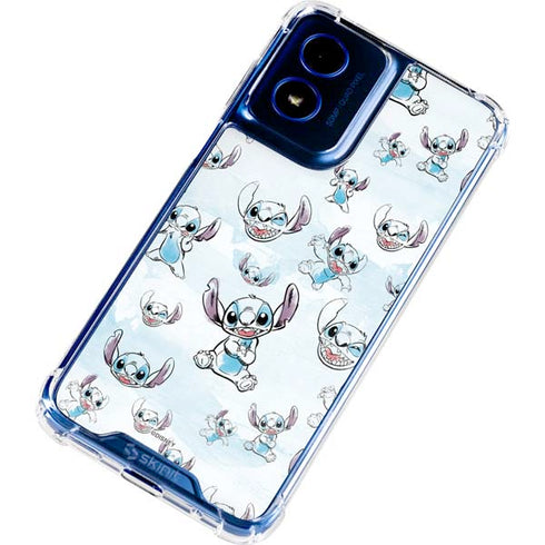 Disney Lilo and Stitch Pattern Moto G Play 4G (2024) Clear Case