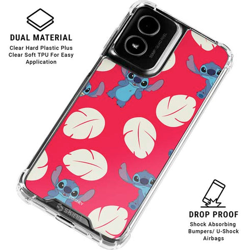 Disney Lilo and Stitch Character Pattern Moto G Power 5G (2024) Clear Case