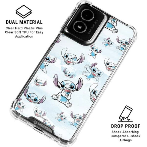 Disney Lilo and Stitch Pattern Moto G Power 5G (2024) Clear Case