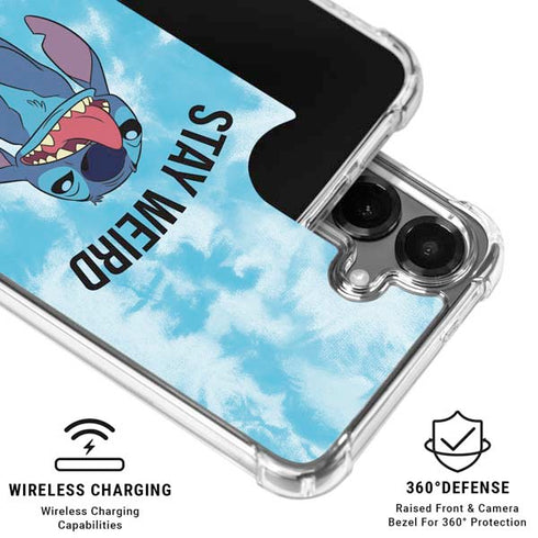 Disney Lilo and Stitch Stay Weird Galaxy S26 Plus Clear Case