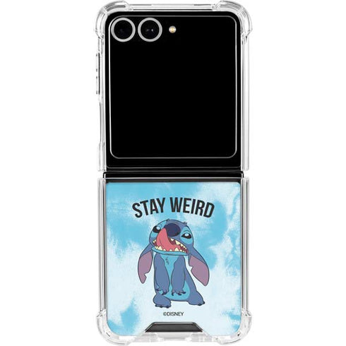 Disney Lilo and Stitch Stay Weird Galaxy Z Flip7 Clear Case