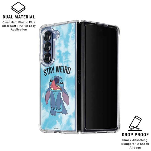 Disney Lilo and Stitch Stay Weird Galaxy Z Fold7 Clear Case