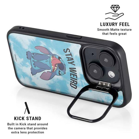Disney Lilo and Stitch Stay Weird iPhone 15 Plus Kickstand Case