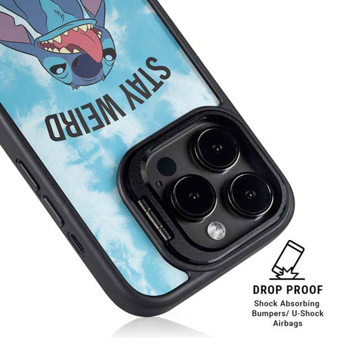 Disney Lilo and Stitch Stay Weird iPhone 15 Pro Max Kickstand Case