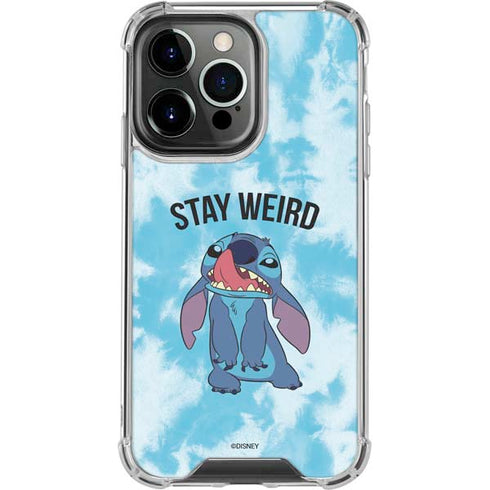 Disney Lilo and Stitch Stay Weird iPhone 16 Pro Max Clear Case
