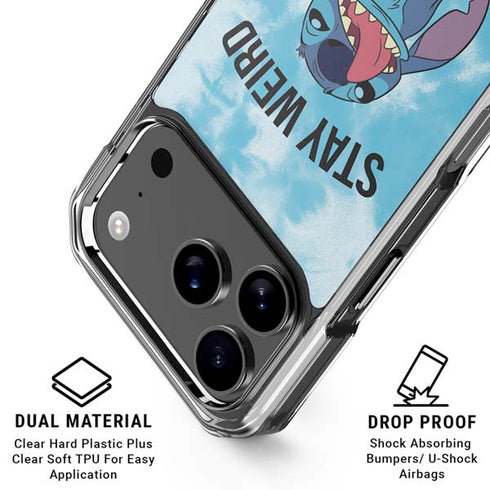 Disney Lilo and Stitch Stay Weird iPhone 18 Pro Clear Case