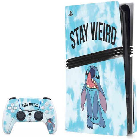 Disney Lilo and Stitch Stay Weird PS5 Pro Disk Bundle Skin