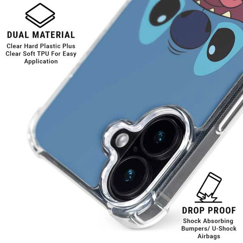 Disney Lilo and Stitch Close iPhone 16 Clear Case