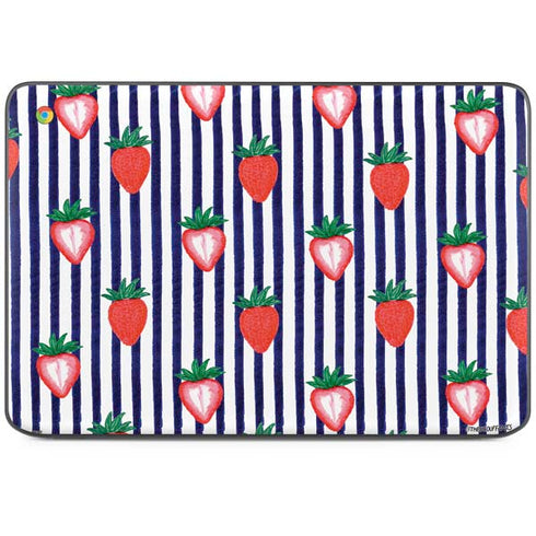 Bouffants and Broken Hearts Strawberries and Stripes HP Chromebook Skin